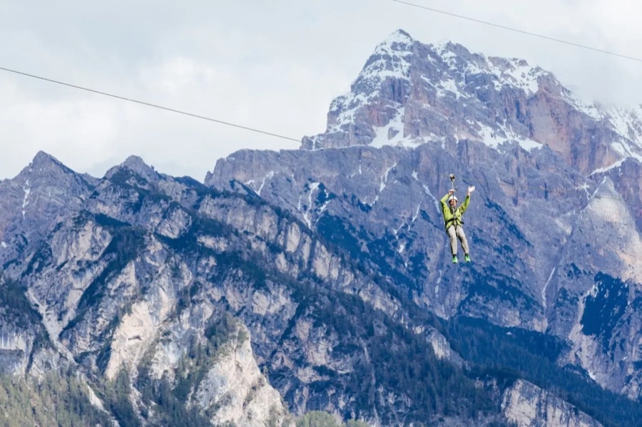Zipline in den Dolomiten